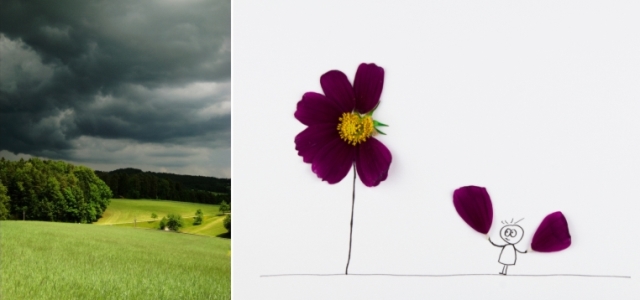 Landschaft und Blumenm&auml;nchen